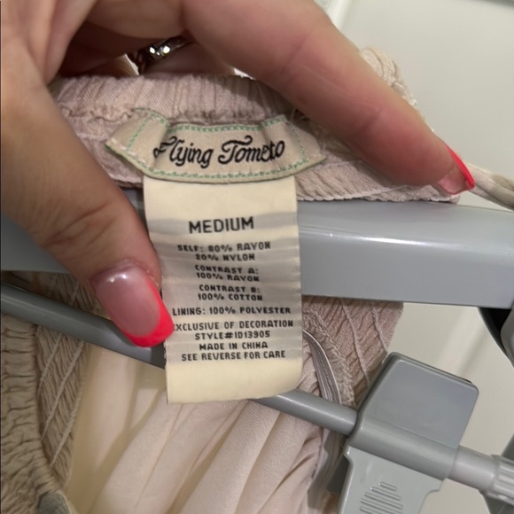 Flying Tomato Cream Sundress Sleeveless Scoop Neck - Picture 3 of 6